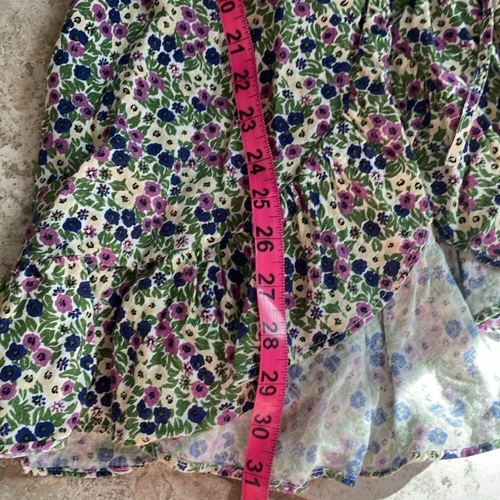 & Other Stories Puff Sleeve Floral Wrap Mini Dress - Picture 15 of 16